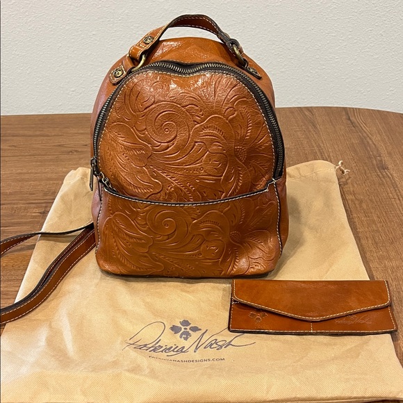 Patricia Nash Handbags - Patricia Nash Embossed Tan Leather Backpack
